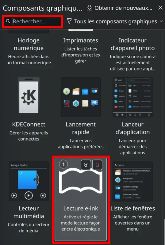 Composant "Lecture e-ink"
